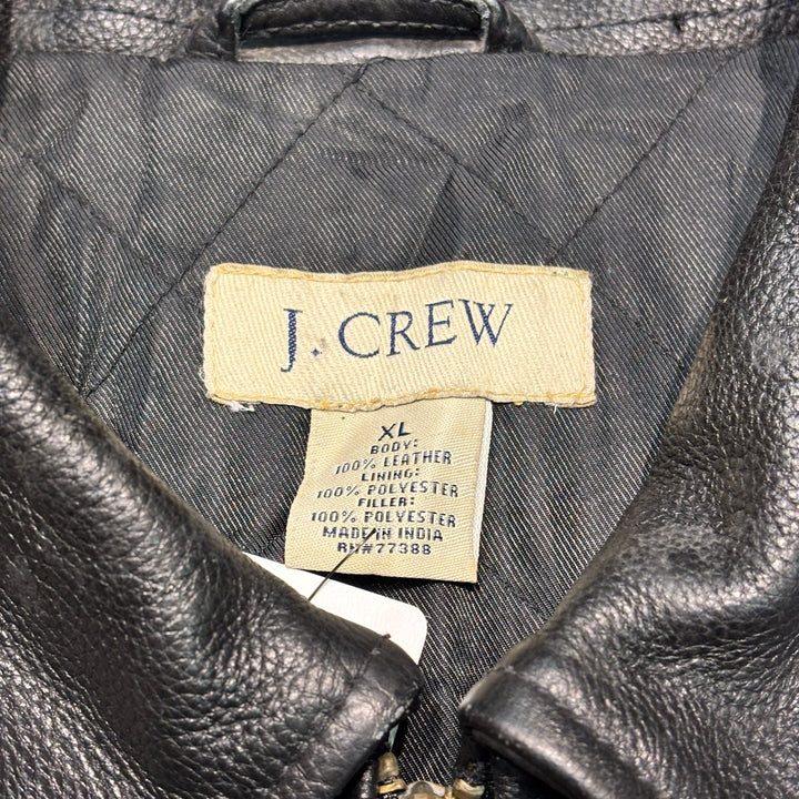 중고 의류 j.crew/ j.crew/ 정품 가죽 지퍼 업 가죽 자켓/ 소 가죽/ 크기 XL
