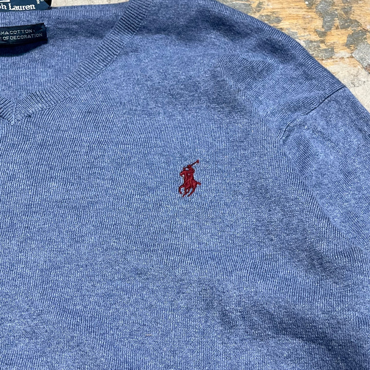 #3699古着/ラルフローレン/POLObyRalphLauren/コットンニット/Cottonknit/Vネック/サイズXL
