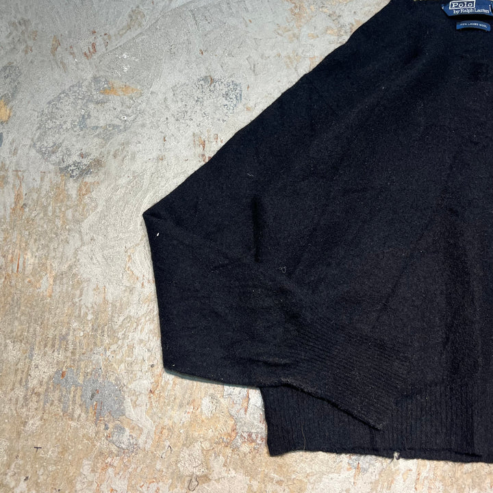 #3709 古着/ラルフローレン/POLObyRalphLauren/ラムウールニット/LAMBS WOOL knit/Vネック/サイズL