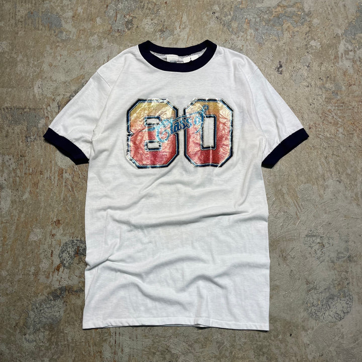 #4790 古着 80’s USA製 紙タグ/ヴィンテージ リンガーTシャツ/サイズM