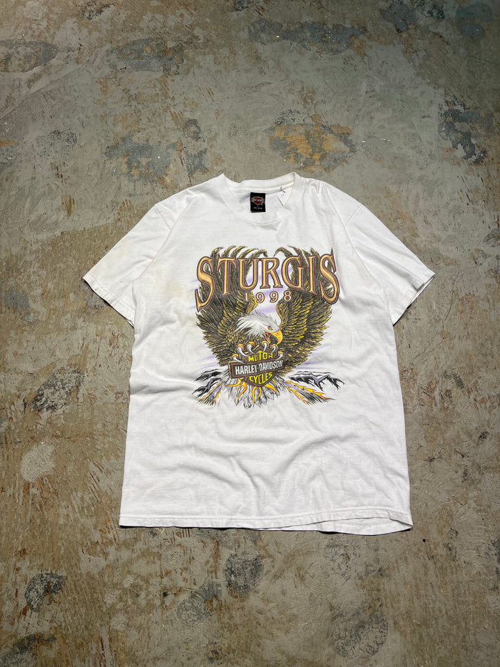 #MA129 Vintage 98의 미국 만든 Harley-Davidson / 빈티지 싱글 스티치 티셔츠 / 크기 L