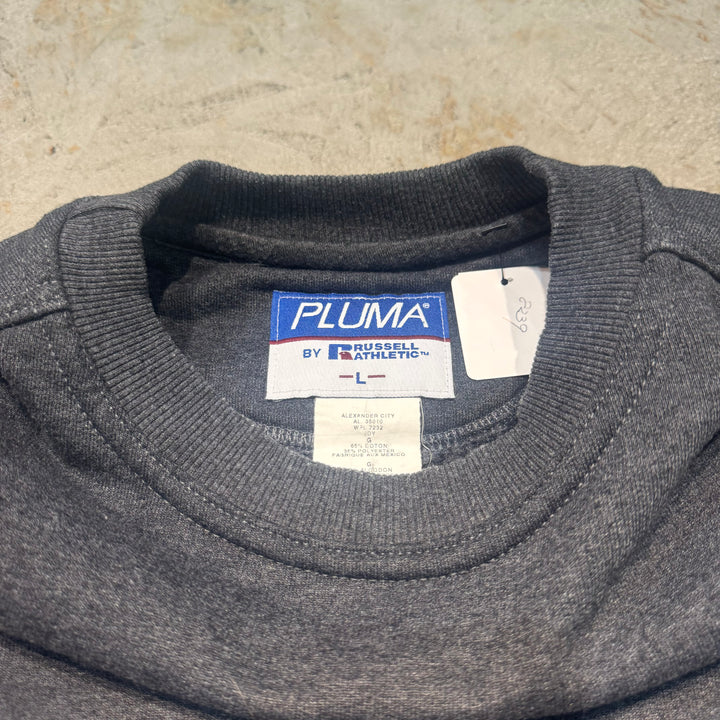 Russell Athletic/ Blank Crew Neck Sweatshirt/ Plain/ Front V Gusset/ Size L의 의류 플루마