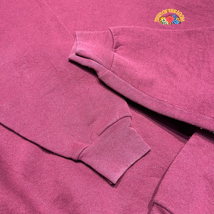 #4109 古着 90's FRUIT OF THE LOOM/フルーツオブザルーム/Crew Neck Sweat Shirt/クルーネック刺繍ロゴスウェット/MADE IN USA/サイズL