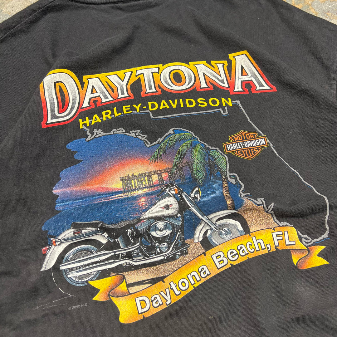 Used clothing Harley-Davidson / Harley Davidson / Hanes body / Daytona Beach Bike Week, Florida / 60th anniversary / Printed T-shirt / Size XL
