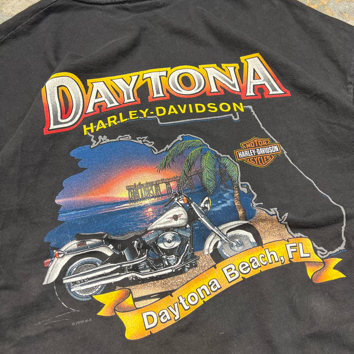 Used clothing Harley-Davidson / Harley Davidson / Hanes body / Daytona Beach Bike Week, Florida / 60th anniversary / Printed T-shirt / Size XL