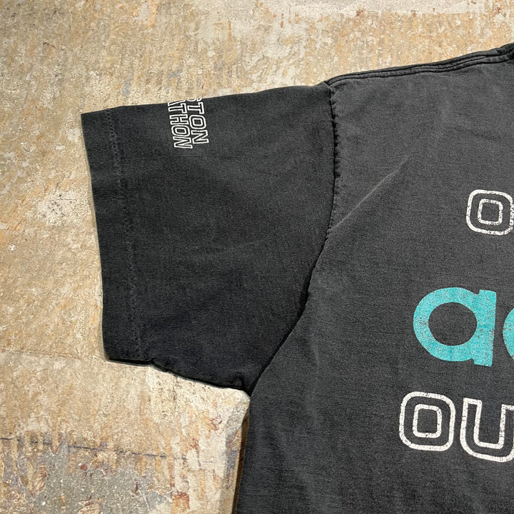 미국/80 년대 ~ 90 년대/아디다스/보스턴 마라톤/빈티지 싱글 스티치 프린트 티셔츠/크기 L에서 만든 빈티지 의류