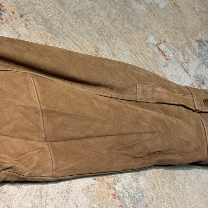 Used clothing 90's cabelas/Cabelas/ Genuine leather zip-up leather jacket/Half coat/Quilted lining/Cowhide/Size L