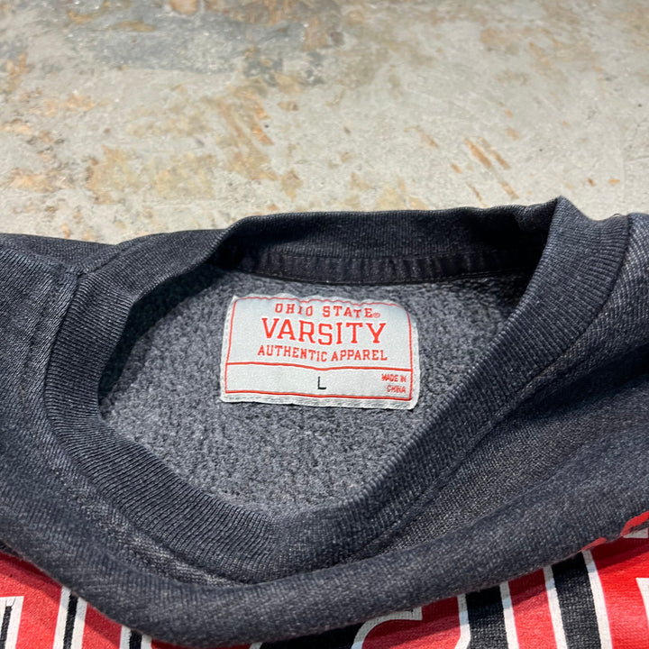 #4059 古着 Unknow/Crew neck sweat/クルーネックスウェット/OHIO STATE/カレッジロゴ/サイズL