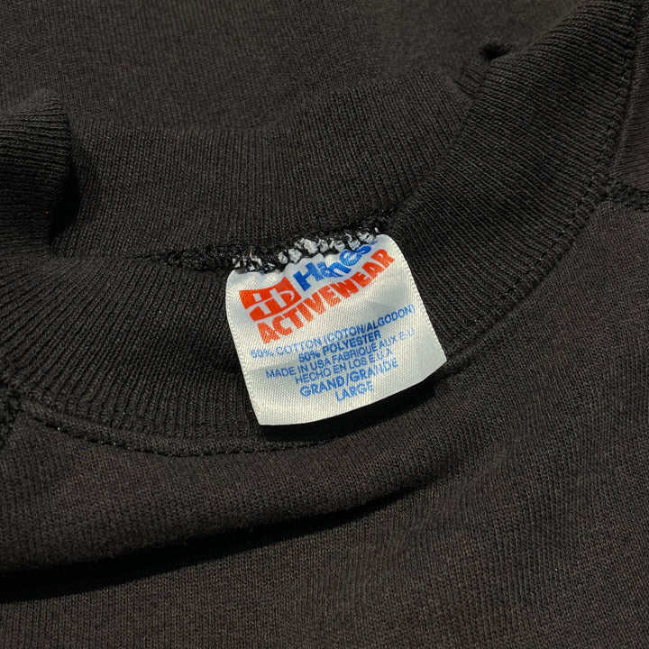 #4130 古着 Hanes/ヘインズ/Crew neck Print Sweat/クルーネックスウェット/MARYLAND/アニマルプリント/MADE IN U.S.A/サイズL