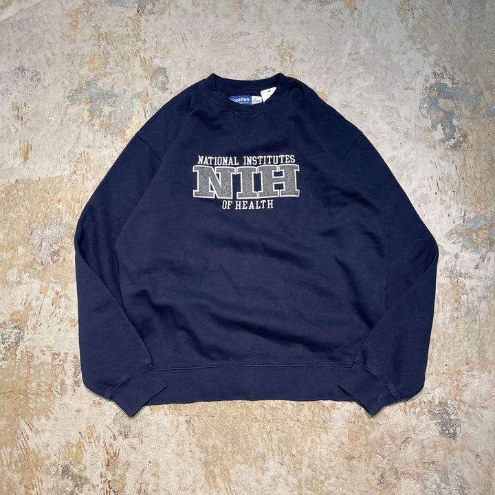 #4131 古着 Unknow/Crew Neck Sweat/クルーネックスウェット/NATIONAL INSTITUTES NIH OF HEALTH/企業ロゴ/サイズL