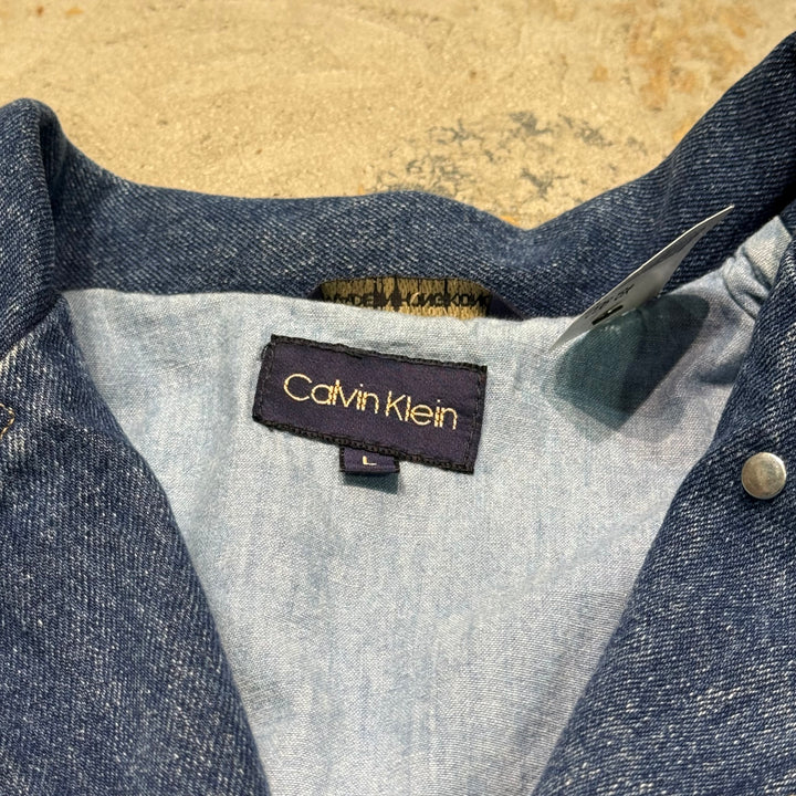 二手衣服CALVIN KLEIN/卡尔文克莱恩/牛仔夹克/牛仔服/尺码L