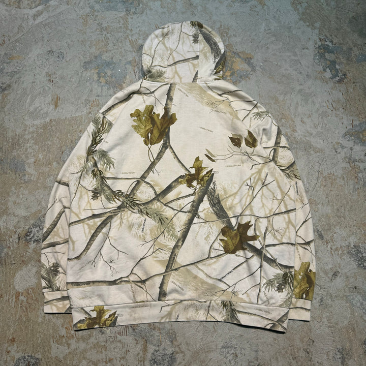 旧衣服GANDERMTN/ gunder mountain /Real Tree Pattern Pull Over Parker /真实树图案套衫连帽衫/尺寸XL