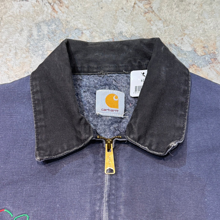 중고 의류 Carhartt/ Carhartt/ Detroit 재킷/ 오리 직물/ 안감 담요/ 회사 로고/ 크기에 해당