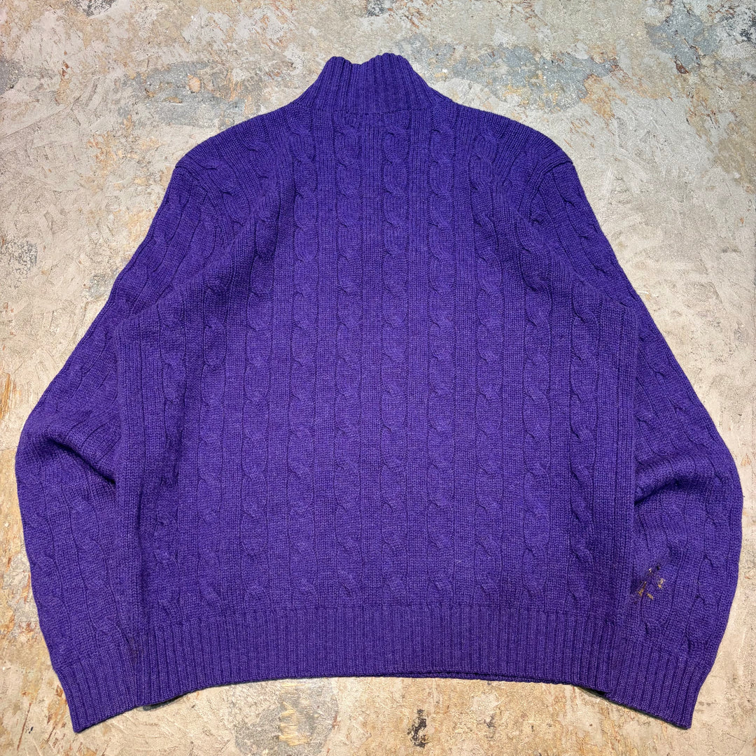 Used clothing 90's ~ POLO by Ralph Lauren/ Polo Ralph Lauren/ Half zip knit sweater/ Size L