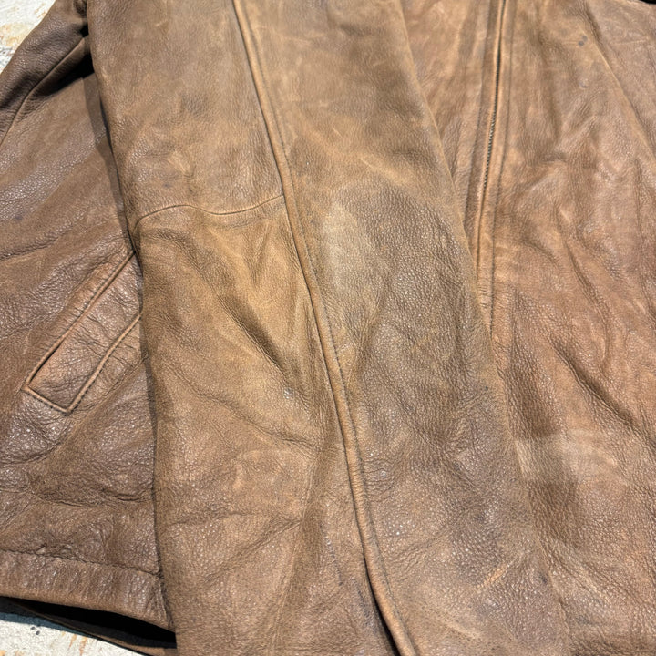 古着 WILSONS LEATHER/ ウィルソンズレザー/ 本革ジップアップレザージャケット/ 牛革/ サイズXL