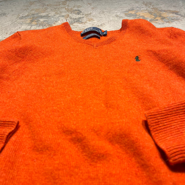 #3690古着/ラルフローレン/POLObyRalphLauren/ラムウールニット/LAMBS WOOL knit/Vネック/サイズM
