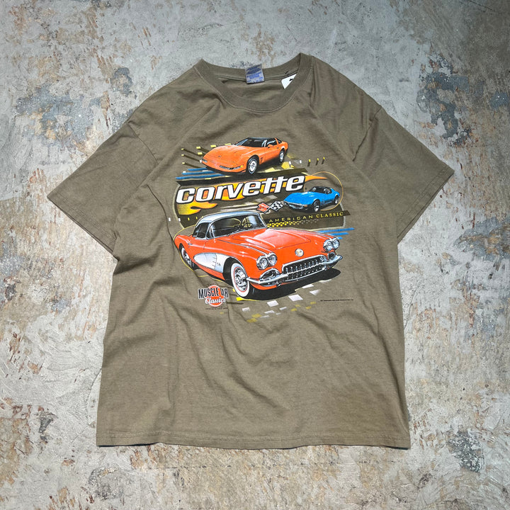 Vintage Gildan/Corvette Event/Muscle Car/American Classic/Print T-shirt/Size L