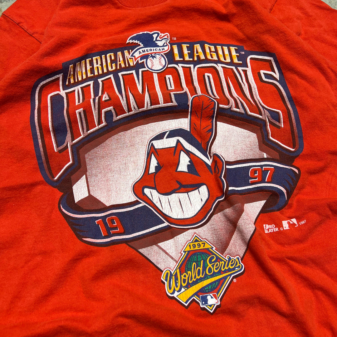 #4822 빈티지 97의 인디언/미국에서 제작/티셔츠/오래된 로고/빈티지/단일 스티치/크기 m