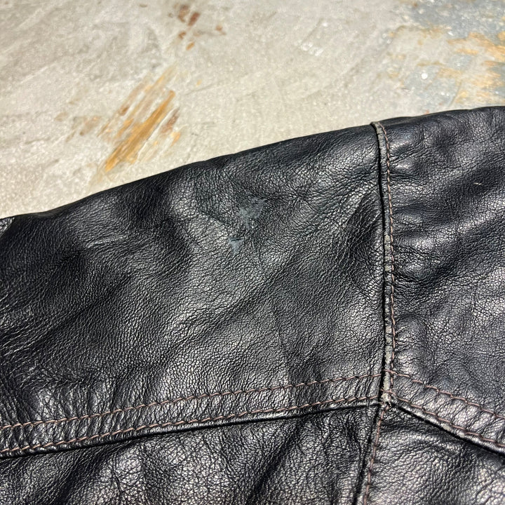 #3308 古着 Unknow/Leather jacket/ジップアップレザージャケット/サイズXL