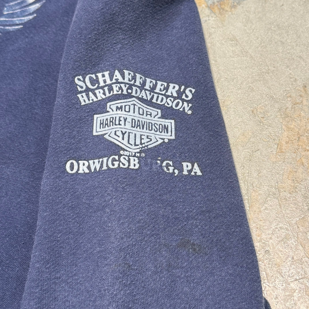 Used clothing HARLEY-DAVIDSON/ Harley Davidson/ Sweat zip-up hoodie/ Eagle/ Owigsburg, Pennsylvania/ Equivalent to size XL