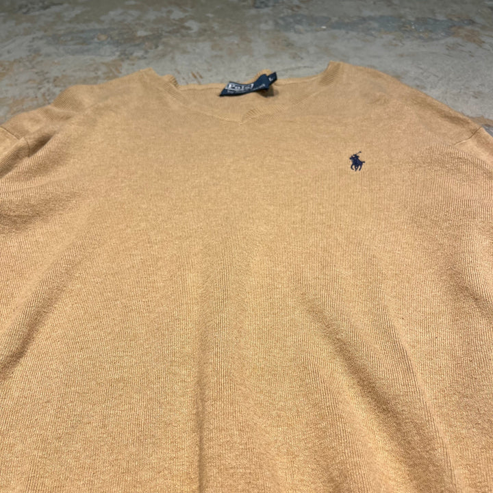 #3685古着/ラルフローレン/POLObyRalphLauren/コットンニット/Cottonknit/Vネック/サイズL