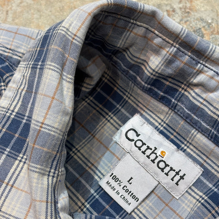 Used clothing carhartt/Carhartt/Button-down long sleeve shirt/Checked pattern/Size L