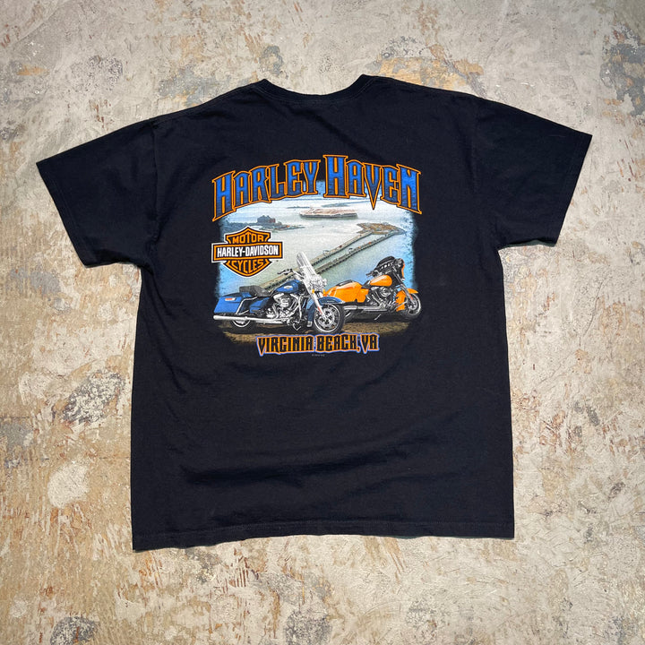 빈티지 의류 Harley-Davidson/Virginia Beach/Printed T-Shirt/Size XL