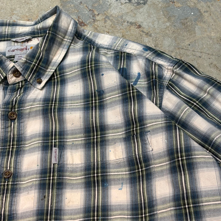 Used clothing carhartt/Carhartt/Button-down long sleeve shirt/Checked pattern/Size 2XL