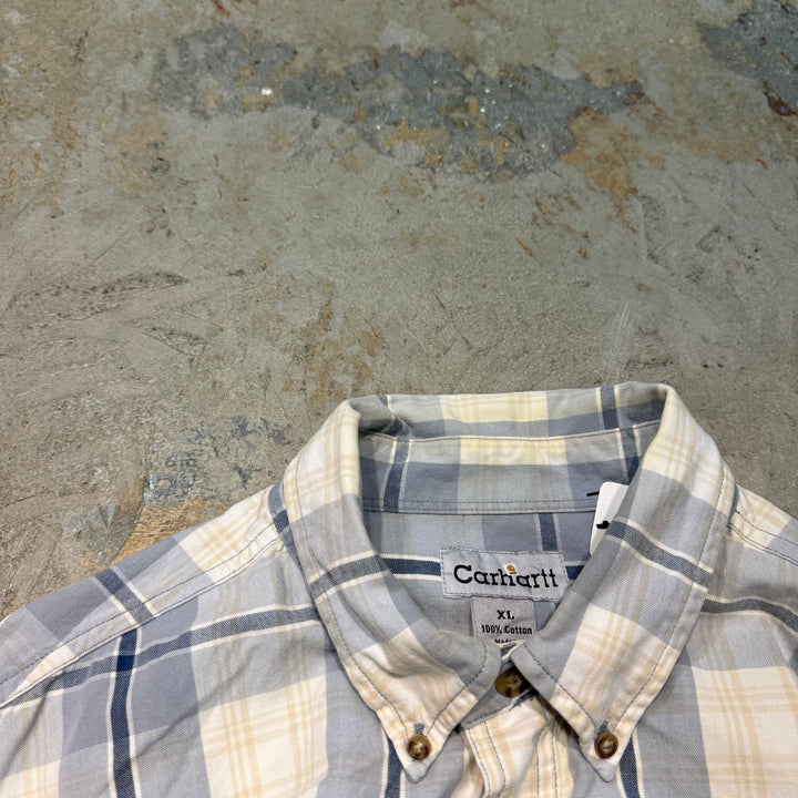 Used clothing carhartt/ Carhartt/ Button-down short sleeve shirt/ Checkered pattern/ Size XL