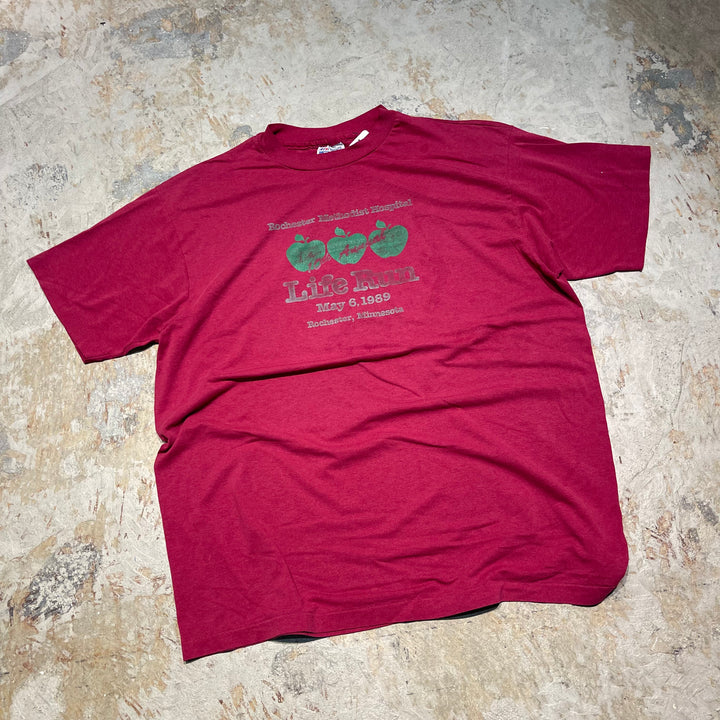 #4477 중고 의류 89의 Hanes/Short Sleeve Print 티셔츠 티셔츠 티/짧은 슬리브 프린트 티셔츠/미국/단일 스티치/크기 XL에 해당합니다.