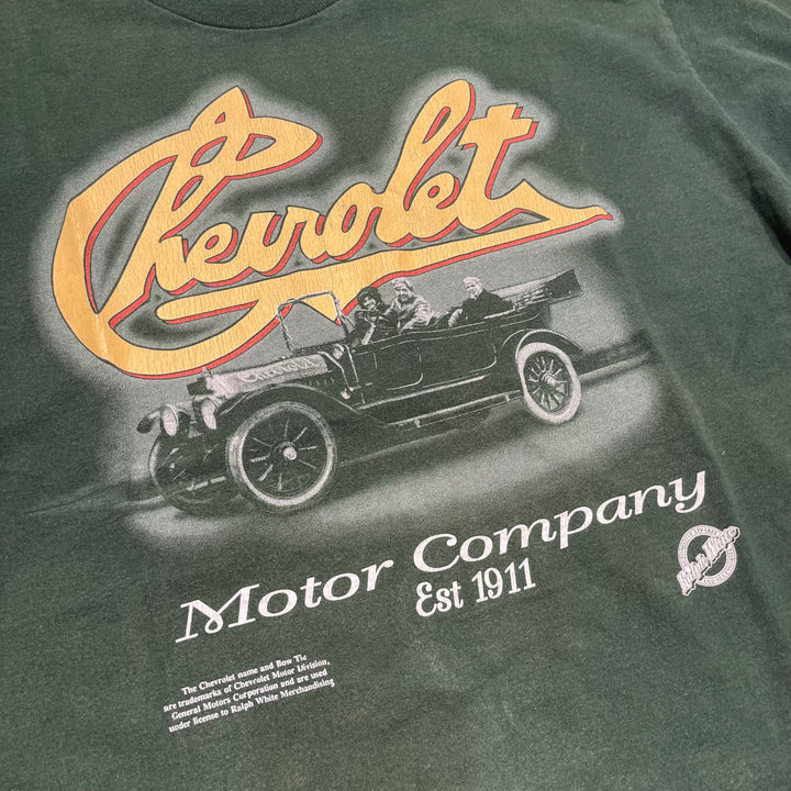 古着 USA製 90's フルーツオブザルーム/Chevrolet/シボレー/シェビー/ゼネラルモーターズ/車/企業系/ヴィンテージ シングルステッチ Tシャツ/サイズXXL相当