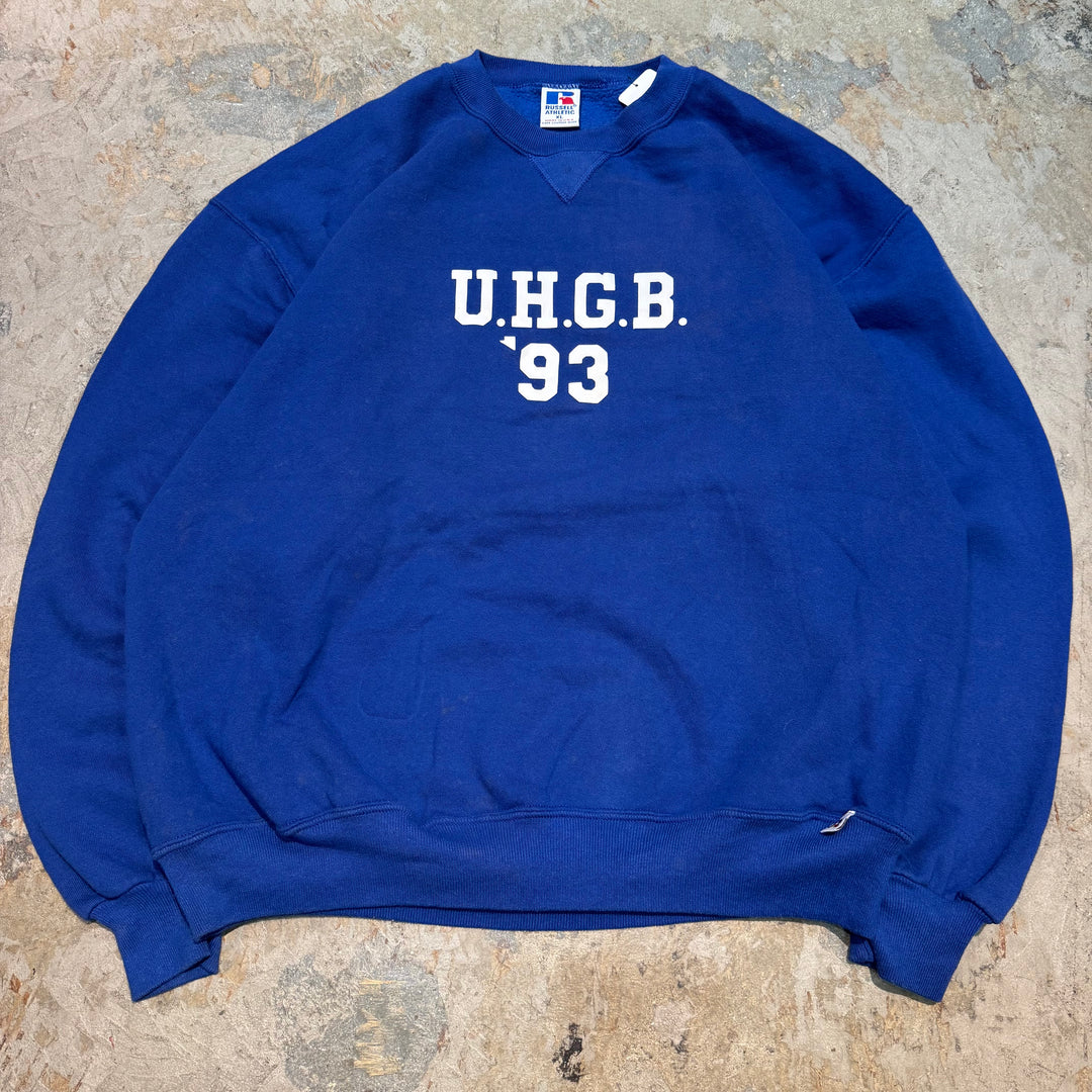 古着 USA製 RUSSELLATHLETIC/ ラッセル アスレチック/ クルーネックブランクスウェット/ Vガゼット/サイズXL