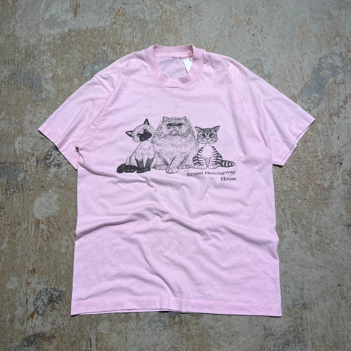 중고 의류 고양이/어니스트 헤밍웨이 박물관/기업/인쇄 티셔츠/크기 L-XL에 해당합니다