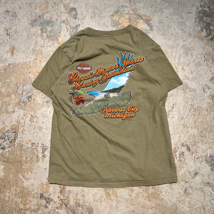 Used clothing Harley-Davidson / Traverse City Store, Michigan / Printed T-shirt / Size equivalent to xl