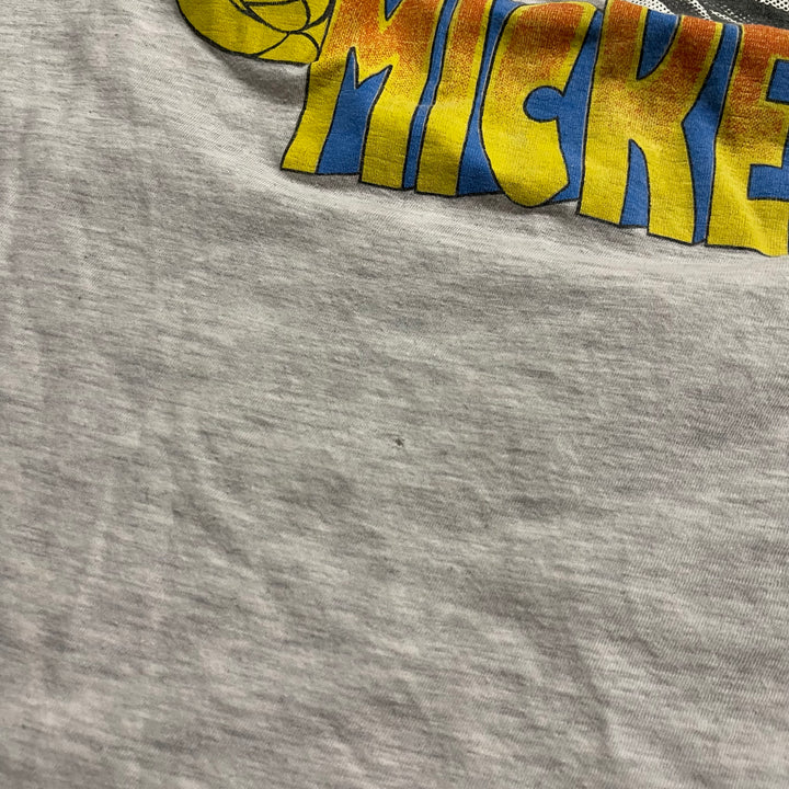 古着 90's シャドーミッキーオリジナル/ミッキーマウス/青パン/ヴィンテージ シングルステッチ プリントTシャツ/サイズXL相当