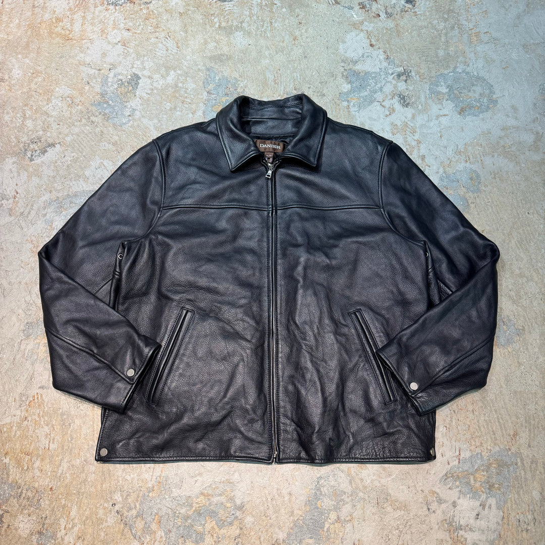 중고 의류 usavintage/zip-up 가죽 자켓/크기 XL