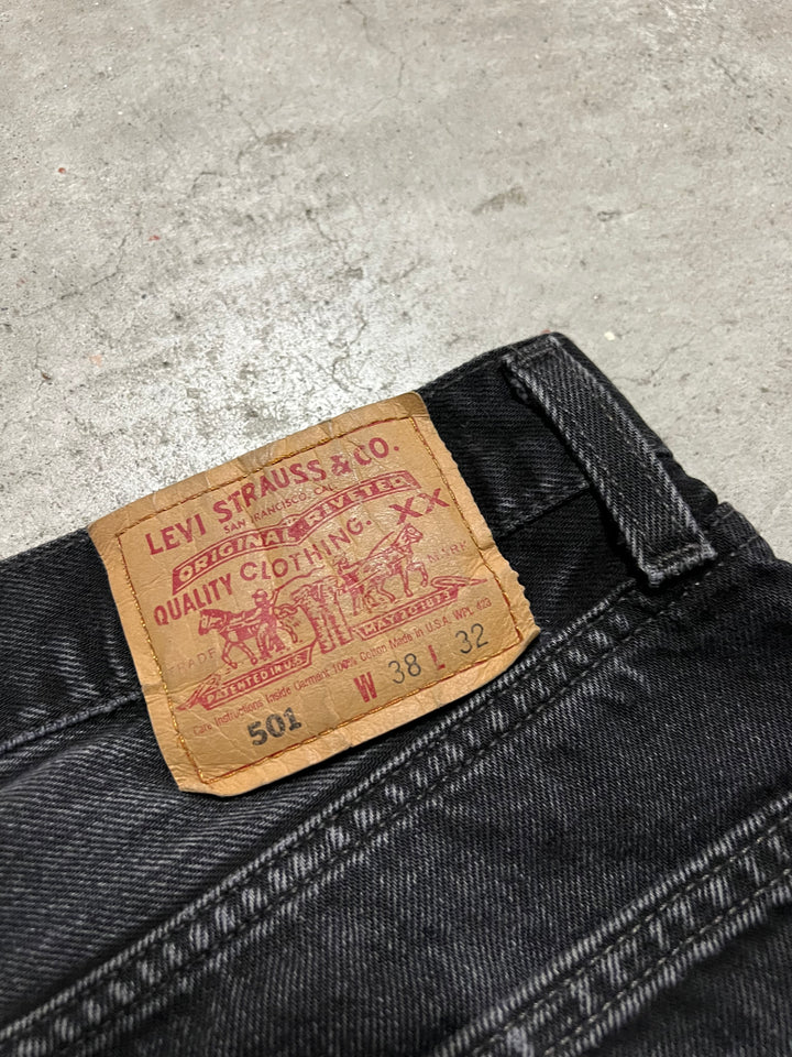 #MA15 Used clothing 99's Levi's/Black Denim Pants/Black Denim Pants/501/MADE IN U.S.A/Actual size 34 x 30