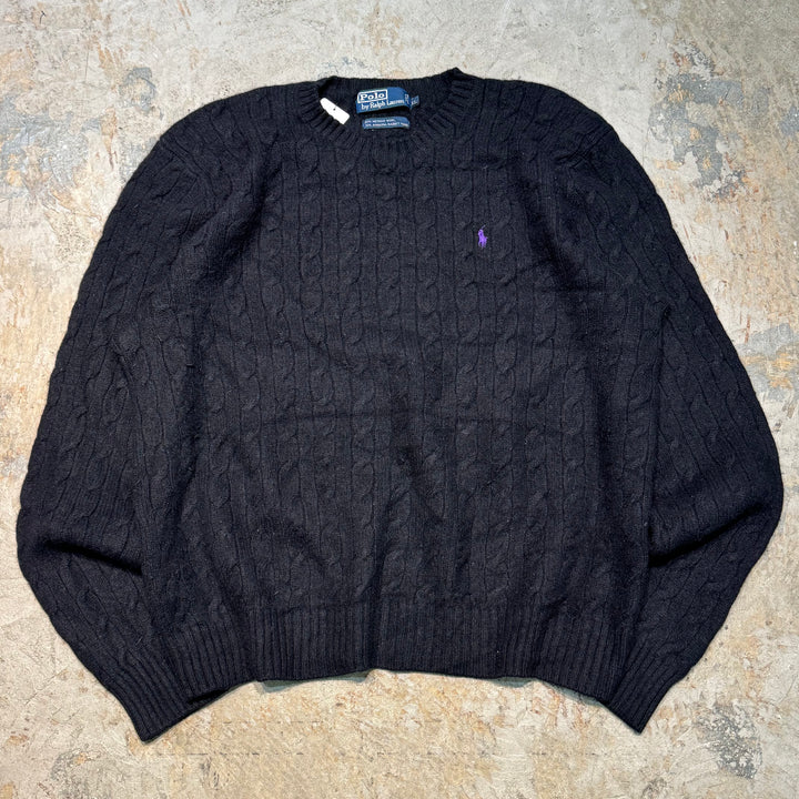 古着 90's~ Polo by Ralph Lauren/ポロラルフローレン / ケーブルニットセーター /サイズXL
