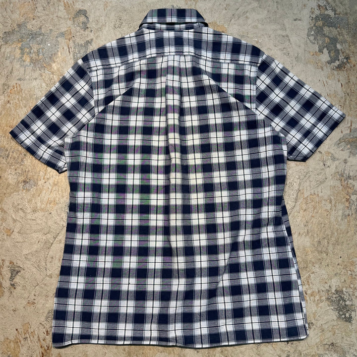 Used clothing 80's ~ carhartt/ short sleeve shirt/ checkered pattern/size M