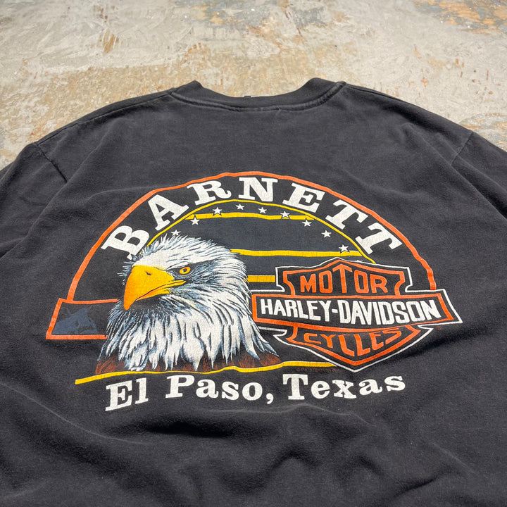 古着 USA製 Harley-Davidson/ハーレー ダビッドソン/エル・パソ/テキサス州/プリントTシャツ サイズL