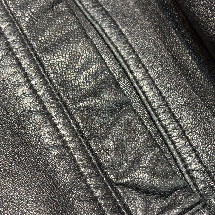 古着 WILSONS LEATHER/ ウィルソンズレザー/ 本革ジップアップレザージャケット/ 牛革/ サイズXL