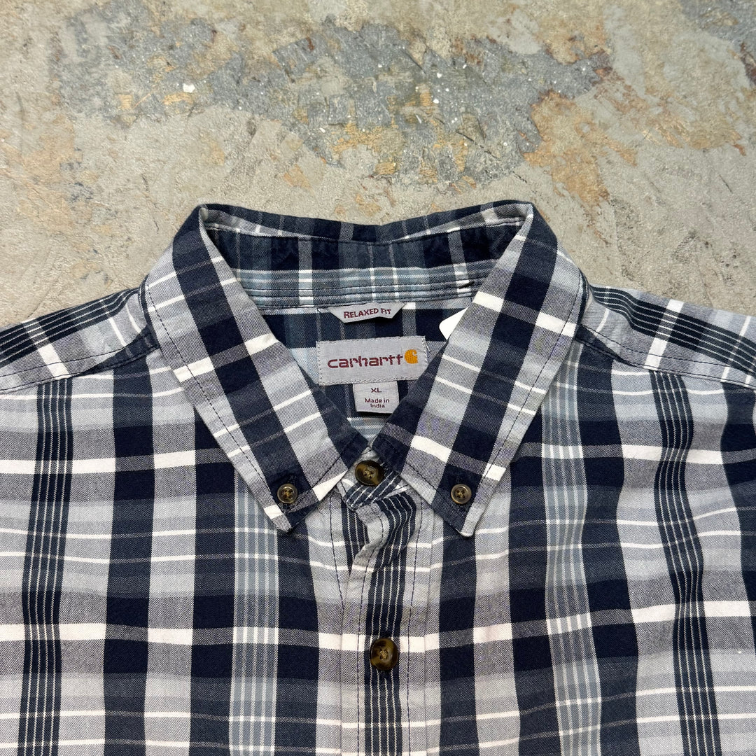 Used clothing carhartt/ Carhartt/ Button-down short sleeve shirt/ Checkered pattern/ Size XL