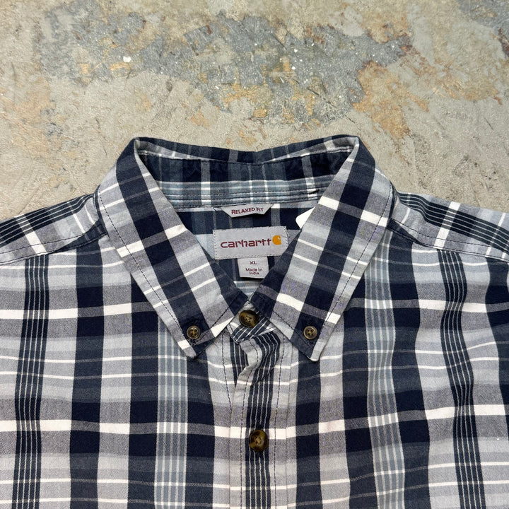 Used clothing carhartt/ Carhartt/ Button-down short sleeve shirt/ Checkered pattern/ Size XL