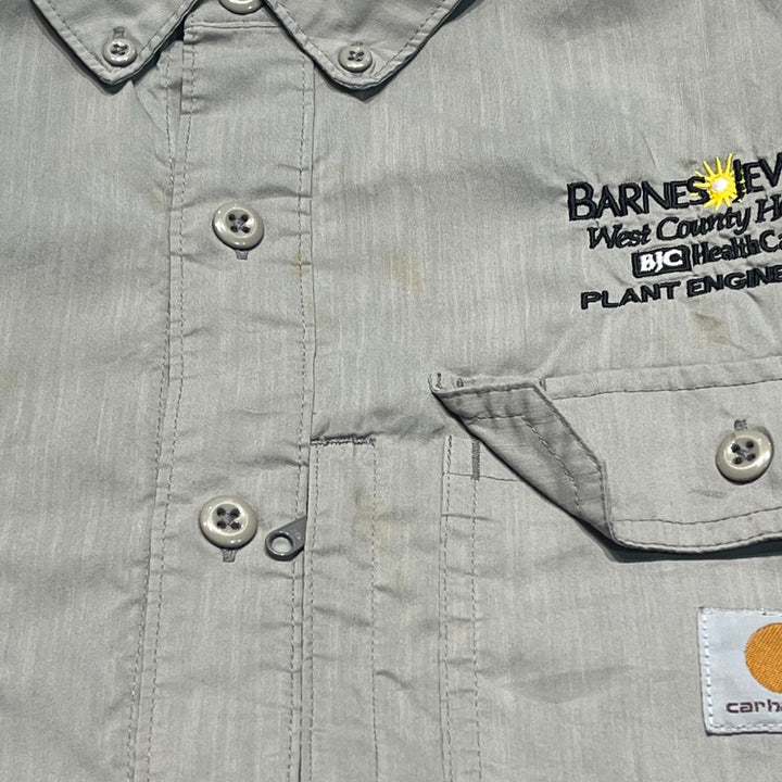 #4367 중고 의류 Carhartt/Long Sleeve Button Down 셔츠/작업 셔츠/작업 셔츠/회사/편안한 착용감/편안한 착용/크기 L