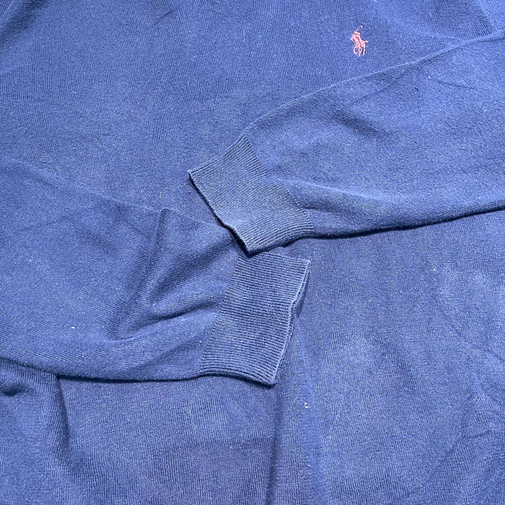 #3717 古着 POLO by Ralph Lauren/ラルフローレン / PIMA Cotton knit V Neck Sweatrer Shirts/ピマコットLンニットVネックセーター/サイズL