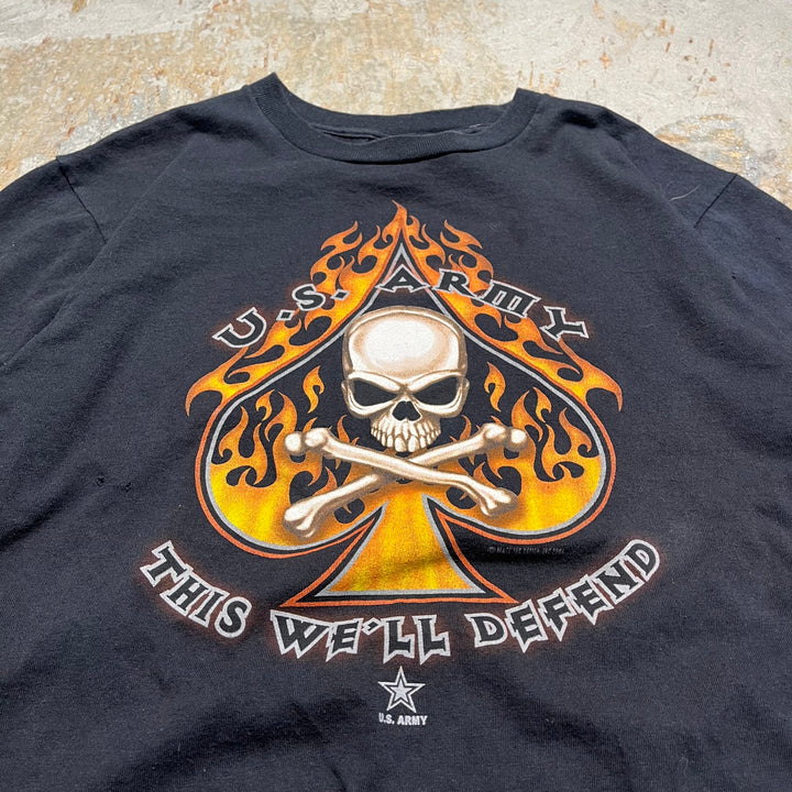 Used clothing U.S.ARMY/US Marine Army/Skull/Printed T-shirt/Size M
