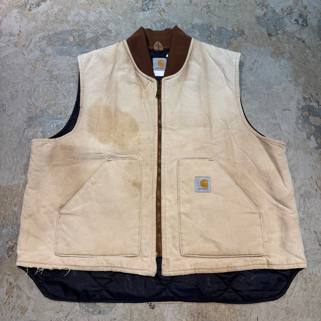 古着 Carhartt/ カーハート/ サンドストーンベスト/ ダック地/ 裏地キルティング/ サイズ2XL
