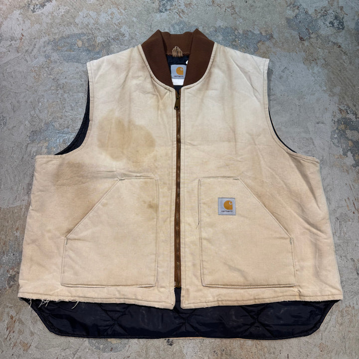 古着 Carhartt/ カーハート/ サンドストーンベスト/ ダック地/ 裏地キルティング/ サイズ2XL