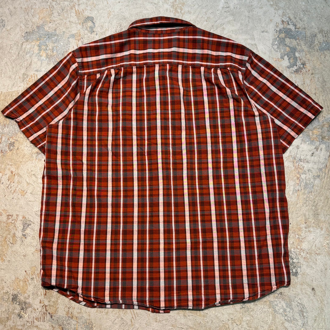 Used clothing carhartt/Carhartt/Button-down short sleeve shirt/Checked pattern/Size XL