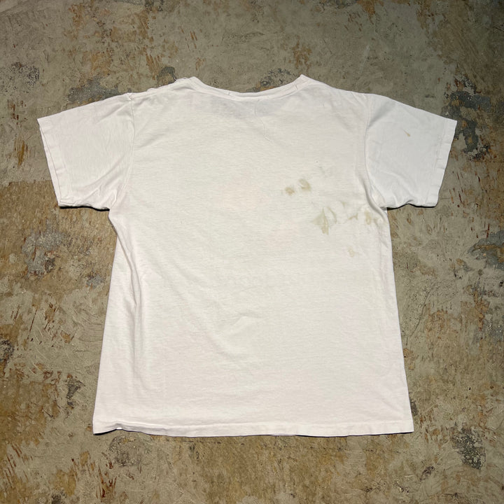 古着 89's JIM BENTON/ジム・ベントン/MR.OUTDOORMAN/イラスト/ヴィンテージ シングルステッチ プリントTシャツ/サイズL相当